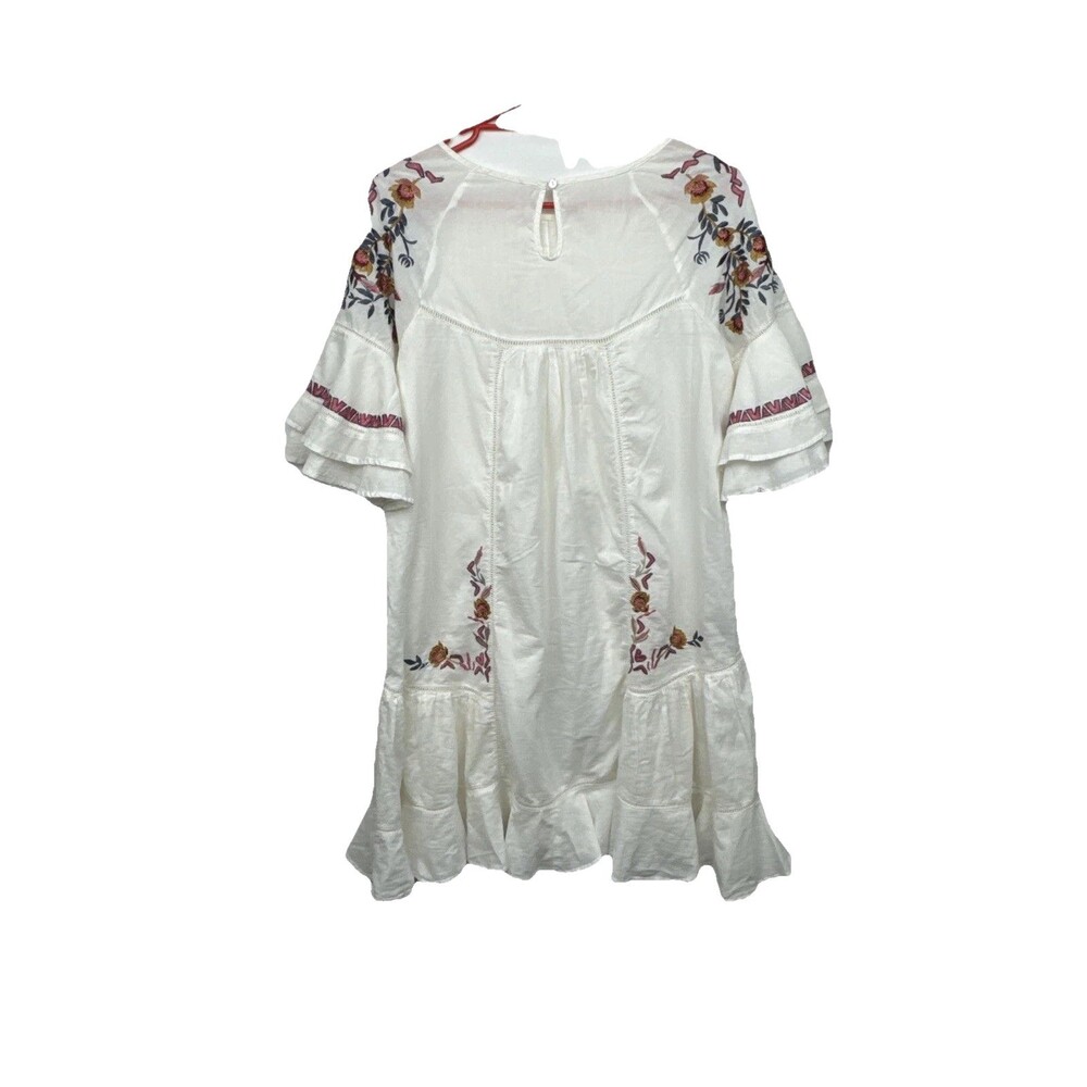 Free People Dress Pavlo Babydoll Boho Floral Embroidery Lace 100% Cotton White S - Picture 4 of 16